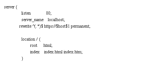 Nginx下设置http跳转https的方法
